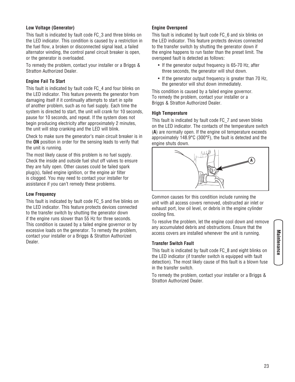 Briggs & Stratton 7000 WATT 206484GS User Manual | Page 23 / 92