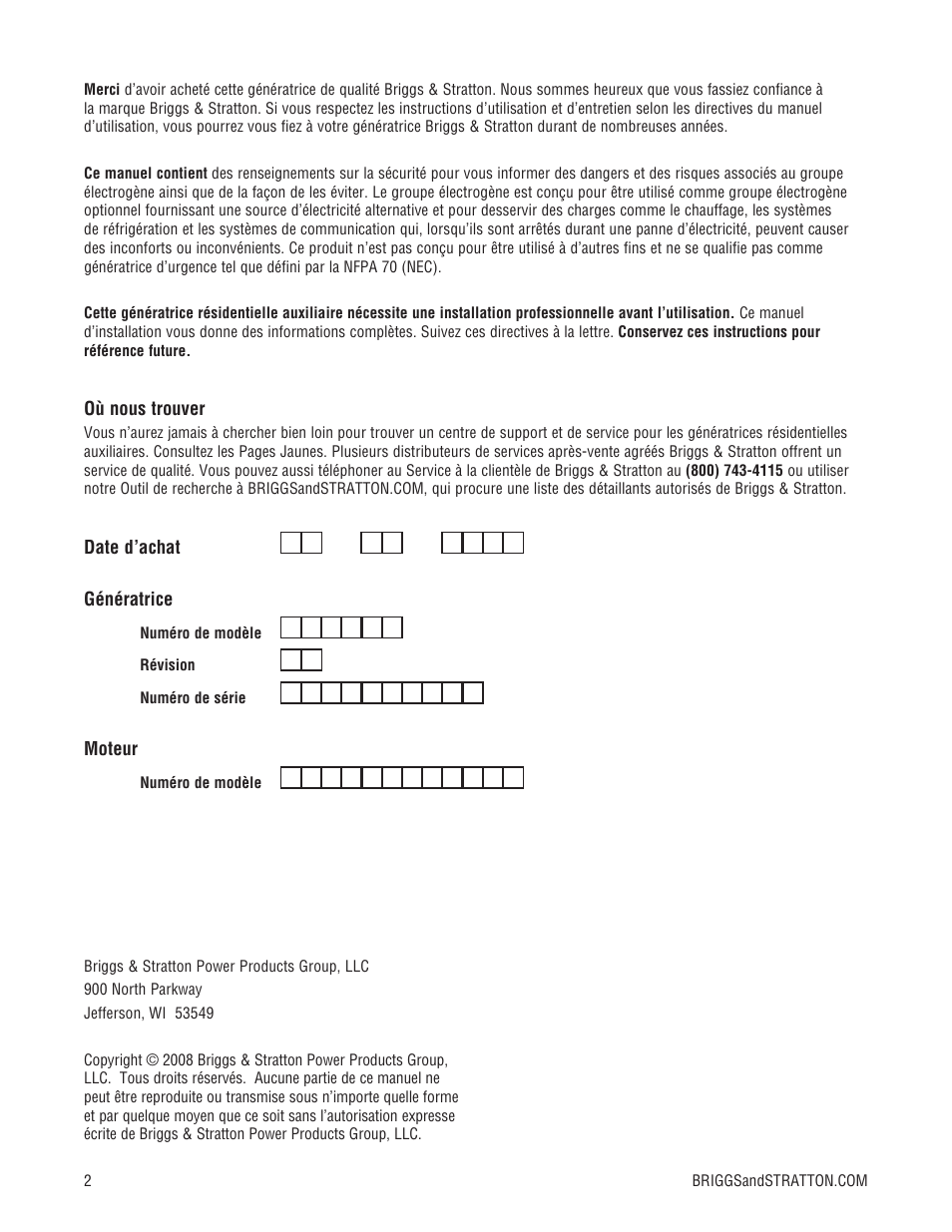 Briggs & Stratton 7000 WATT 206484GS User Manual | Page 64 / 92