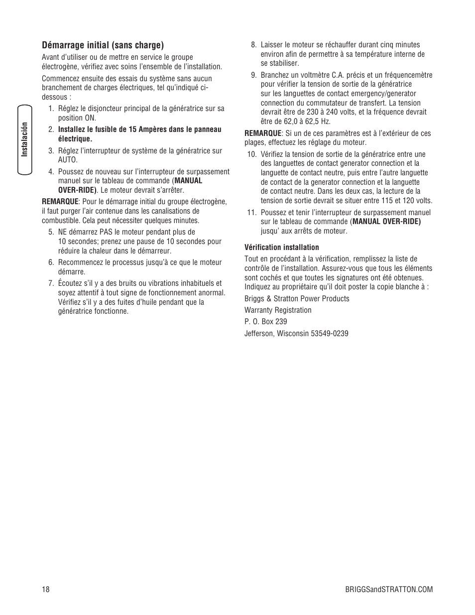 Briggs & Stratton 7000 WATT 206484GS User Manual | Page 80 / 92