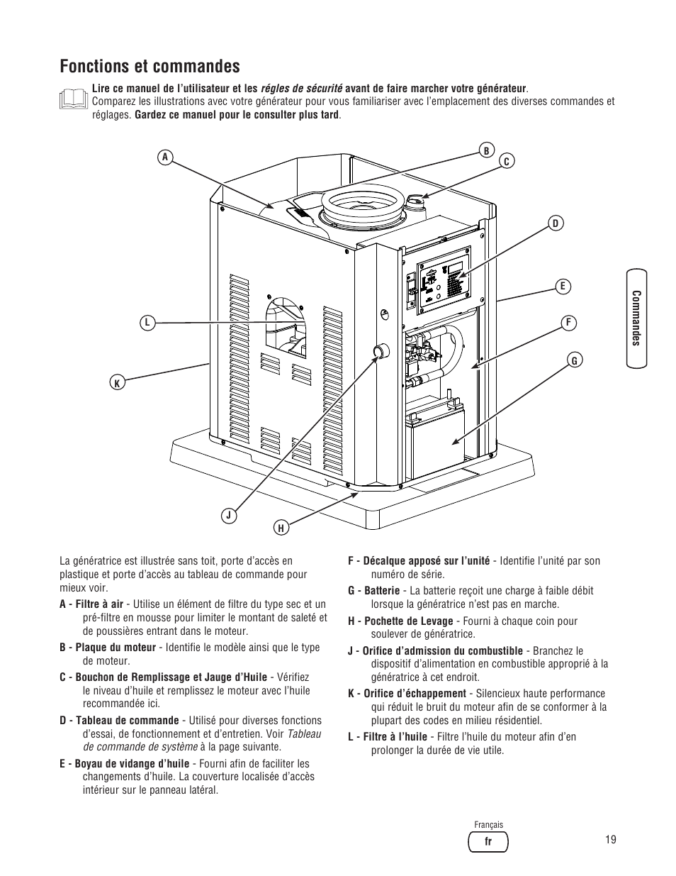 Fonctions et commandes | Briggs & Stratton 7000 WATT 206484GS User Manual | Page 81 / 92