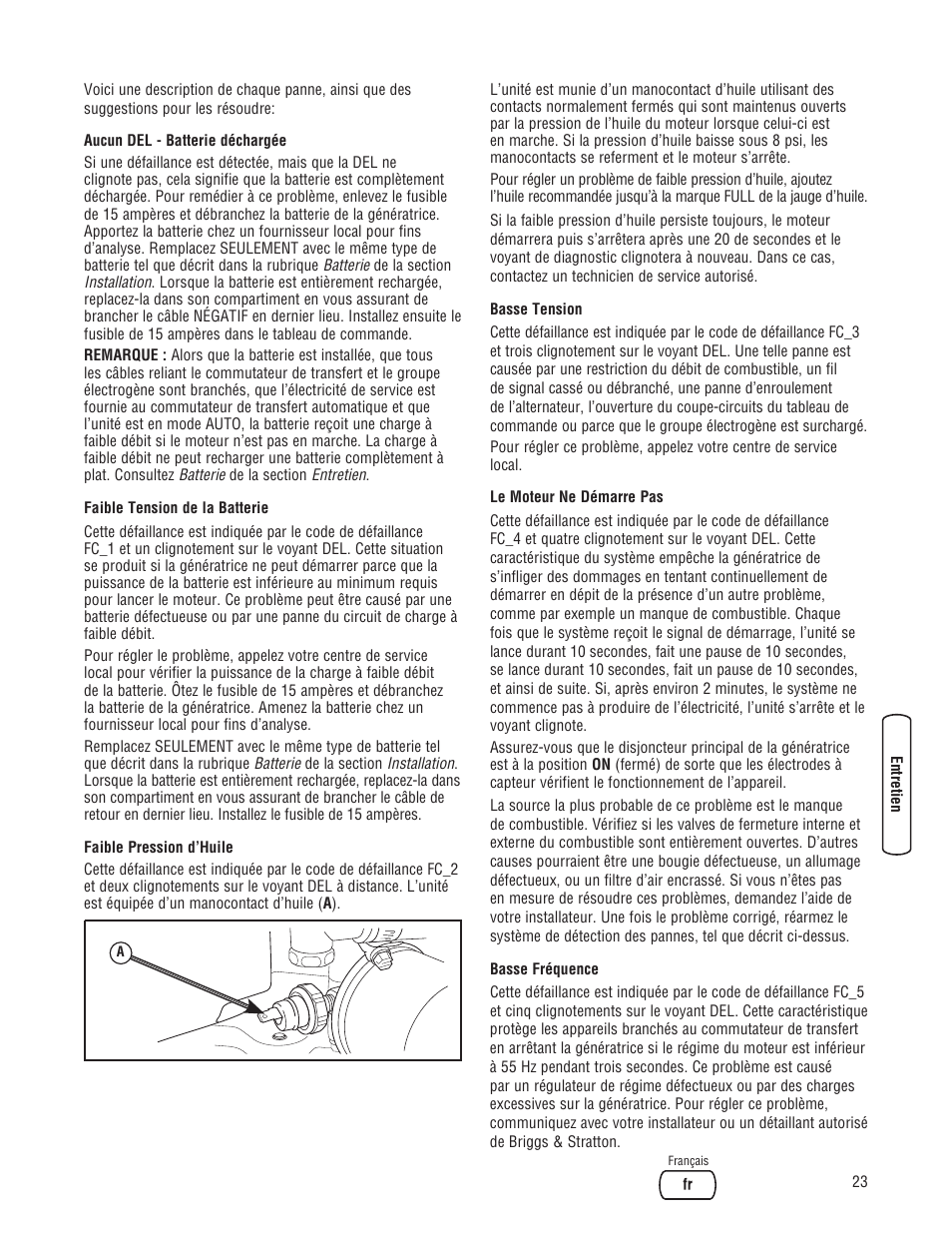 Briggs & Stratton 7000 WATT 206484GS User Manual | Page 85 / 92
