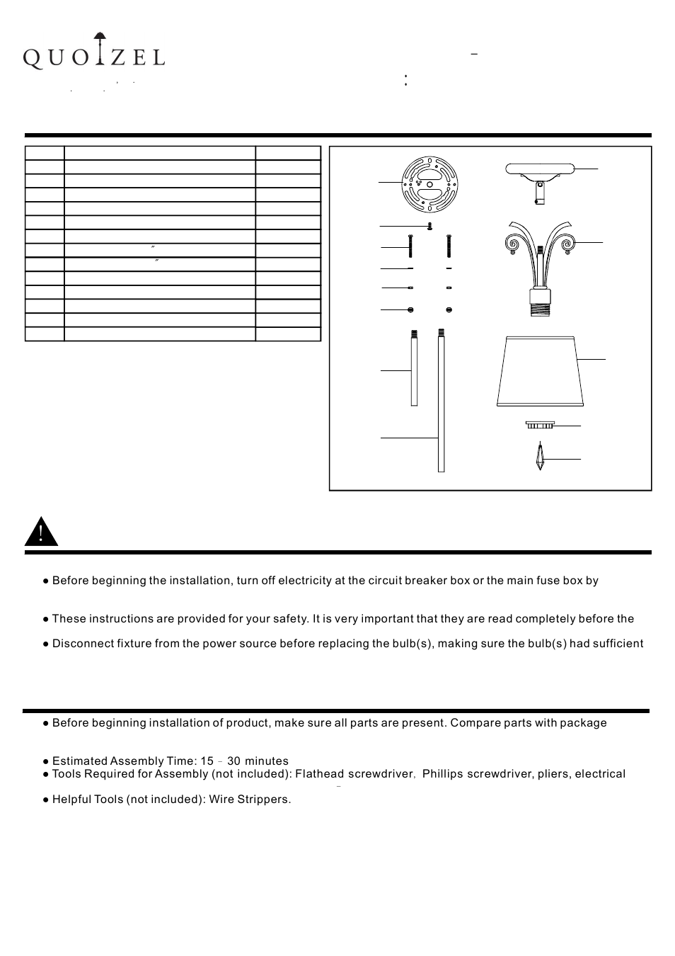 Quoizel KD1507MM Kendra User Manual | 3 pages