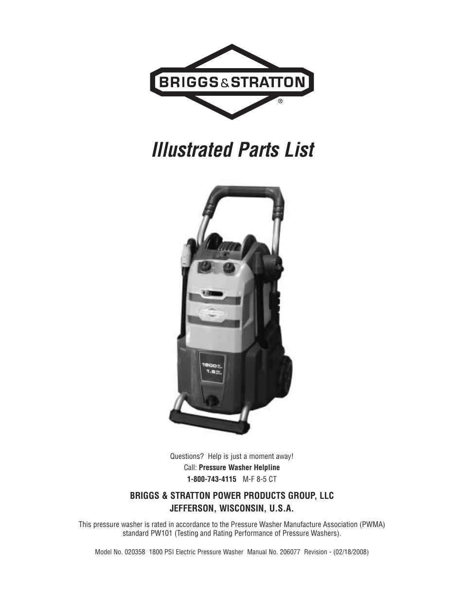 Briggs & Stratton 20358 User Manual | 2 pages