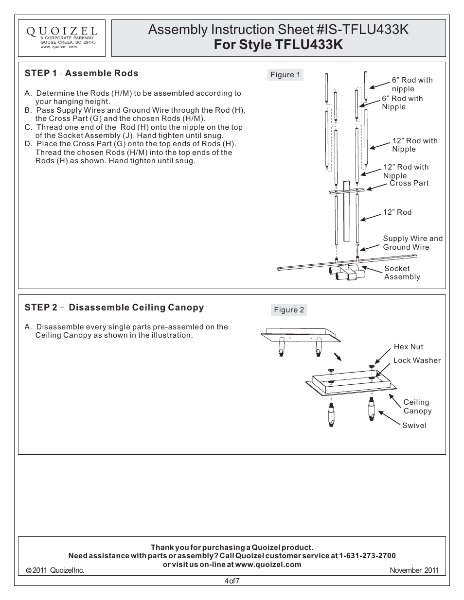 Quoizel TFLU433K Luxe User Manual | Page 4 / 7