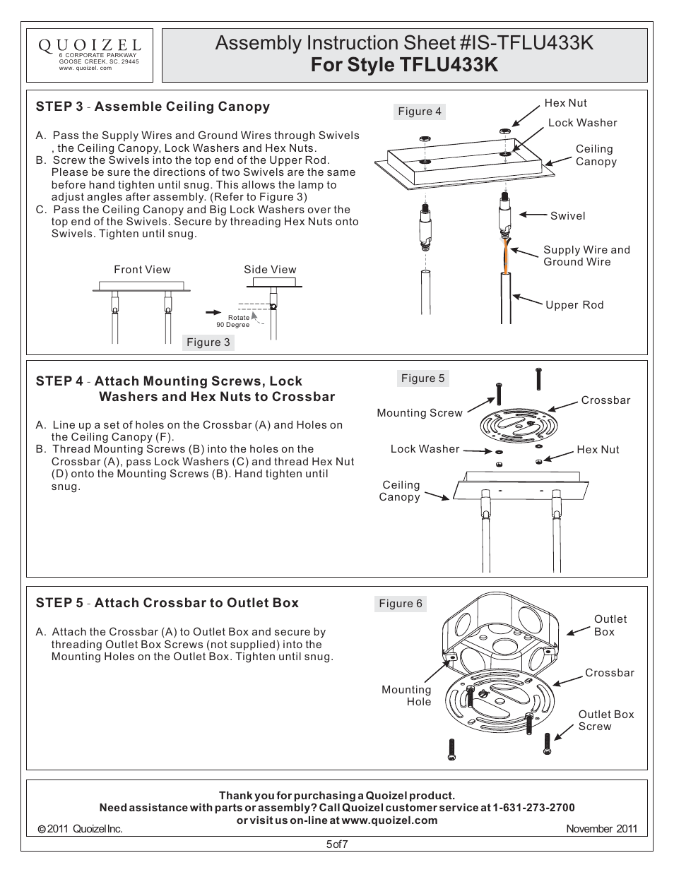 Quoizel TFLU433K Luxe User Manual | Page 5 / 7