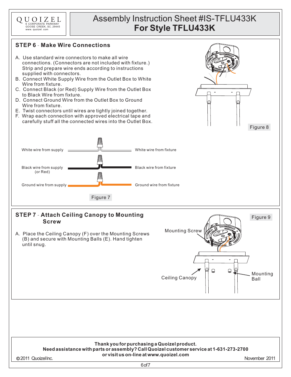 Quoizel TFLU433K Luxe User Manual | Page 6 / 7