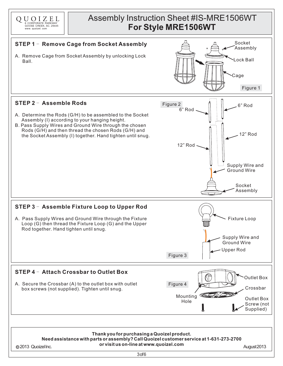 Quoizel MRE1506WT Marine User Manual | Page 3 / 6