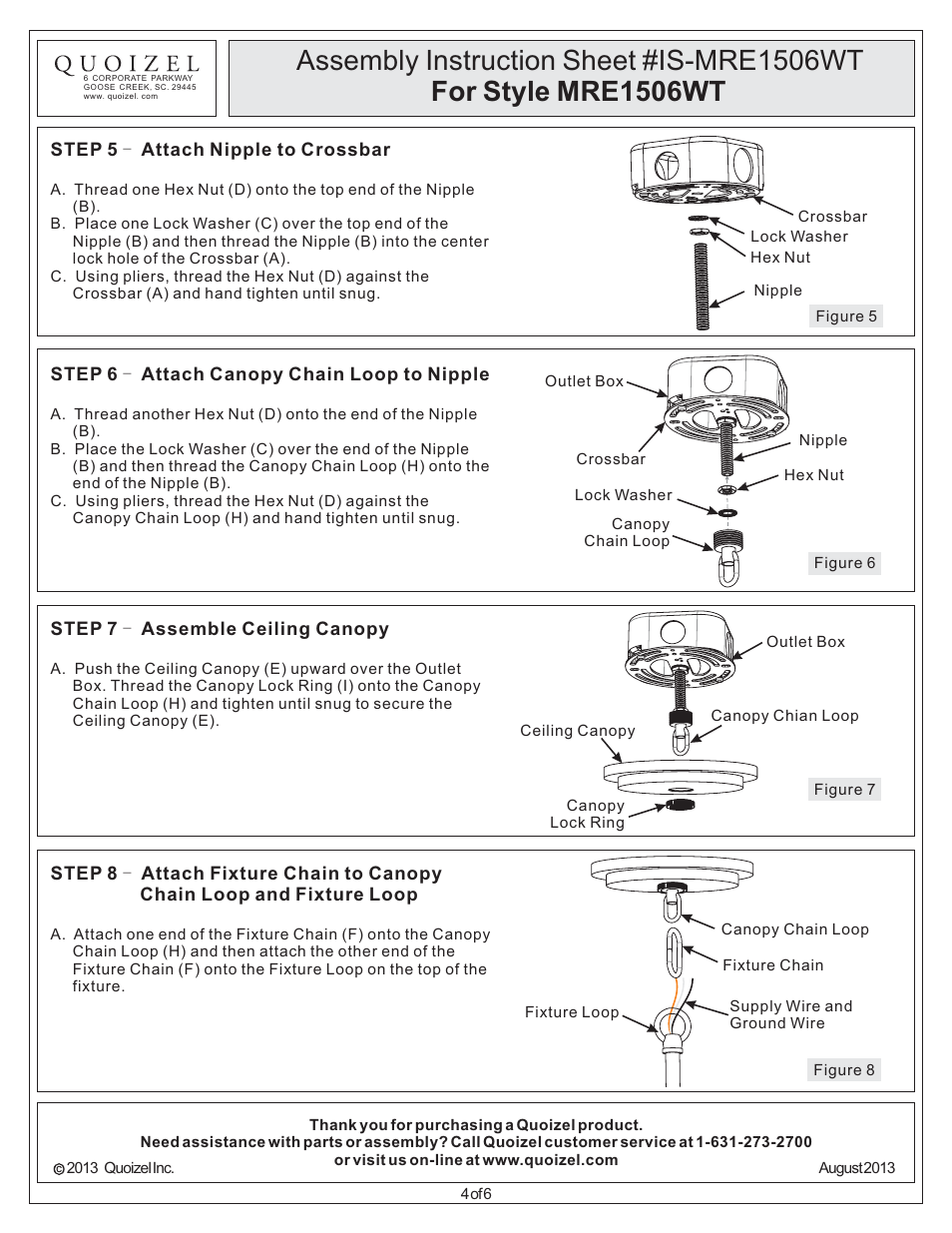 Quoizel MRE1506WT Marine User Manual | Page 4 / 6