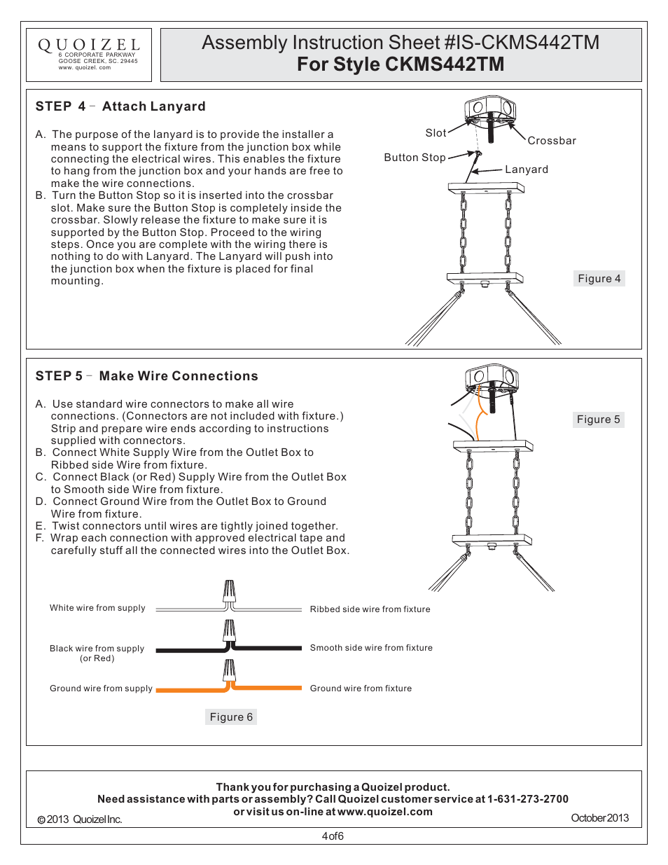 Quoizel CKMS442TM Marisol User Manual | Page 4 / 6