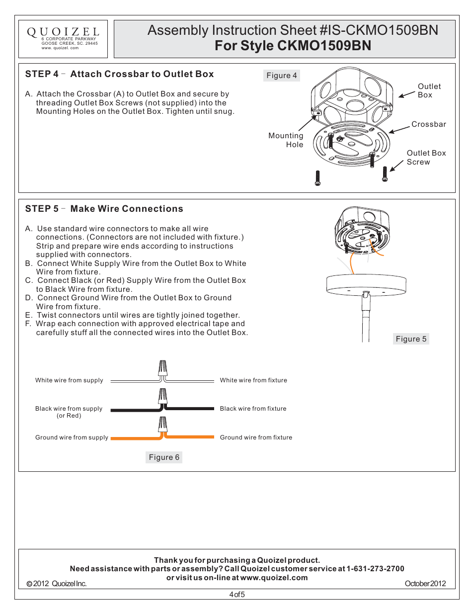 Quoizel CKMO1509BN Metro User Manual | Page 4 / 5