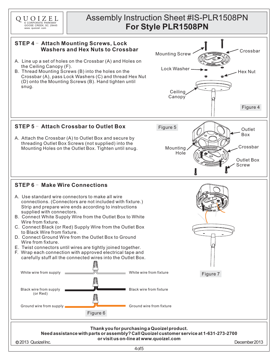 Quoizel PLR1508PN Palmer User Manual | Page 4 / 5