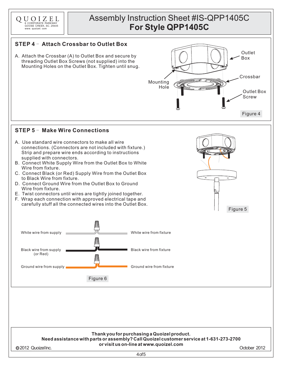 Quoizel QPP1405C Quoizel Piccolo Pendant User Manual | Page 4 / 5