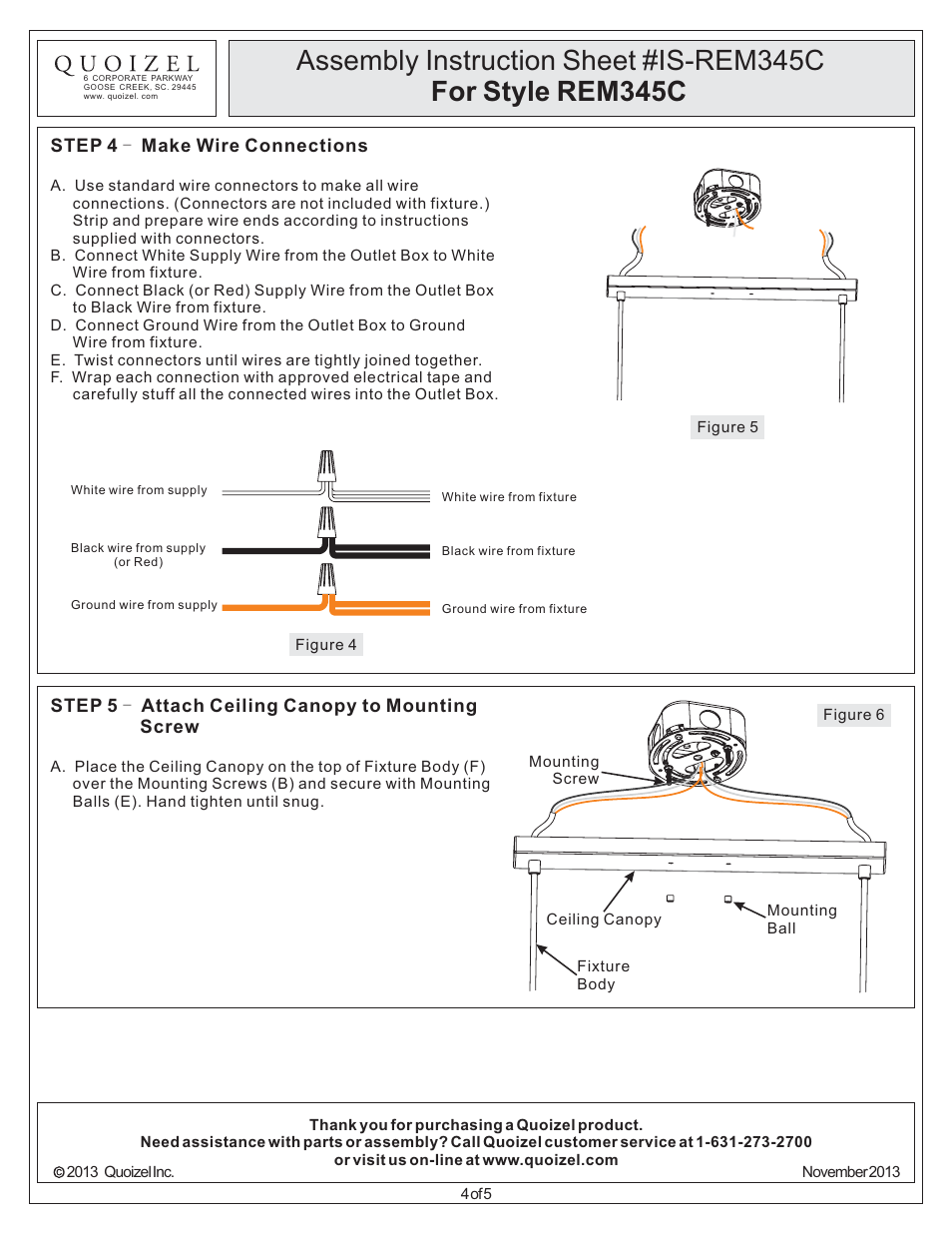 Quoizel REM345C Remi User Manual | Page 4 / 5