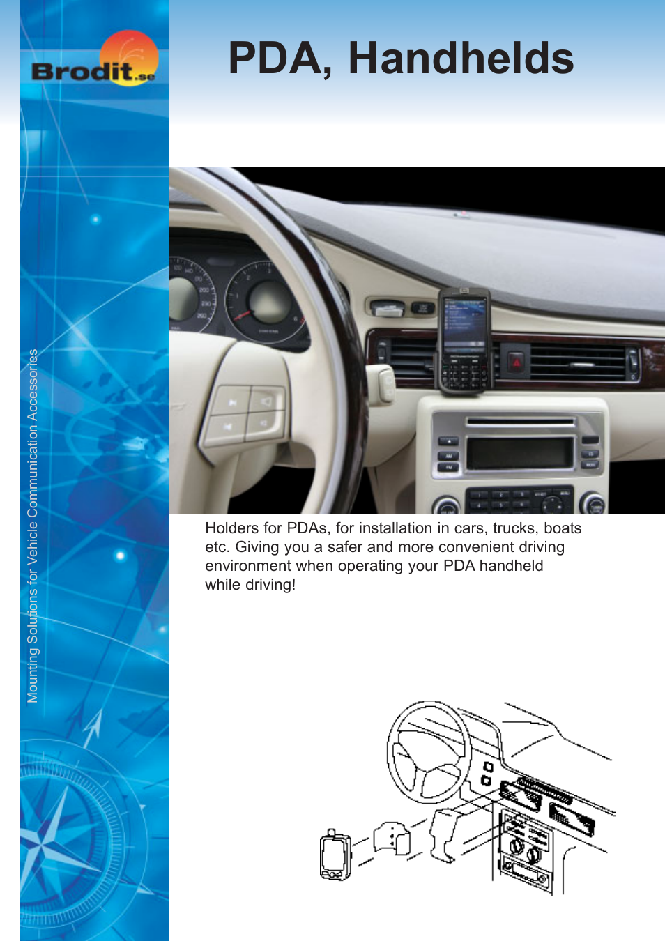 Brodit PDA Holder User Manual | 4 pages