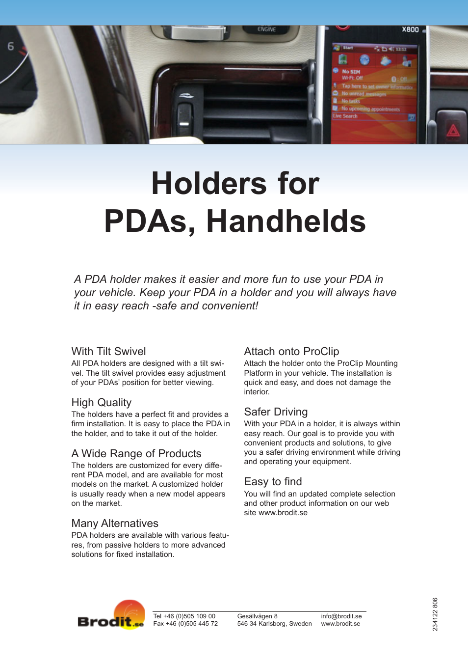 Holders for pdas, handhelds | Brodit PDA Holder User Manual | Page 4 / 4