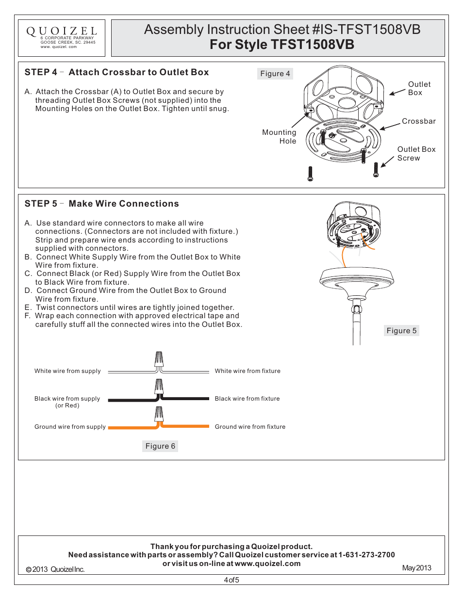 Quoizel TFST1508VB Stephen User Manual | Page 4 / 5