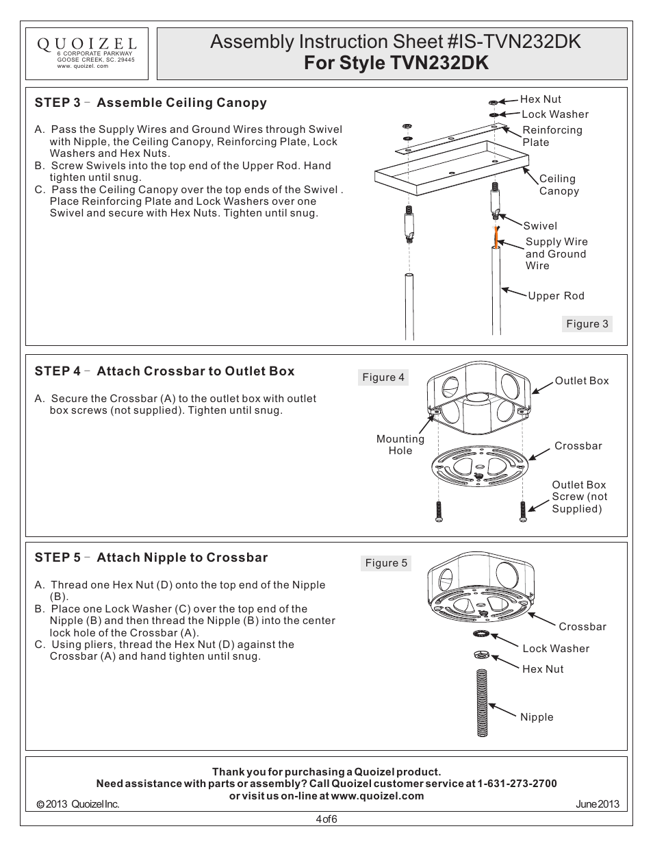 Quoizel TVN232DK Tavern User Manual | Page 4 / 6