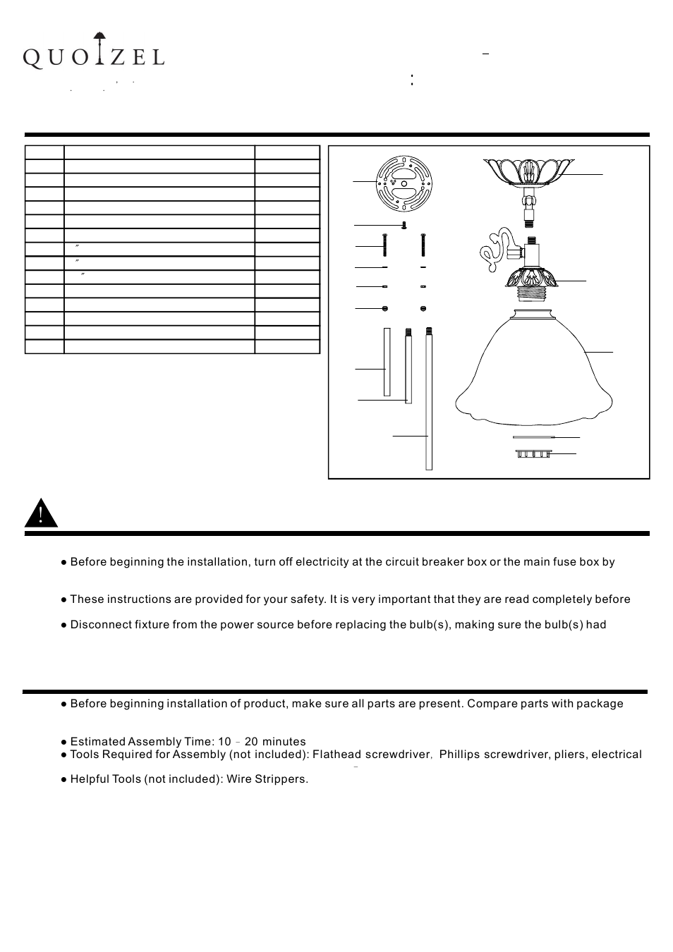 Quoizel TF1536VB Tiffany User Manual | 3 pages