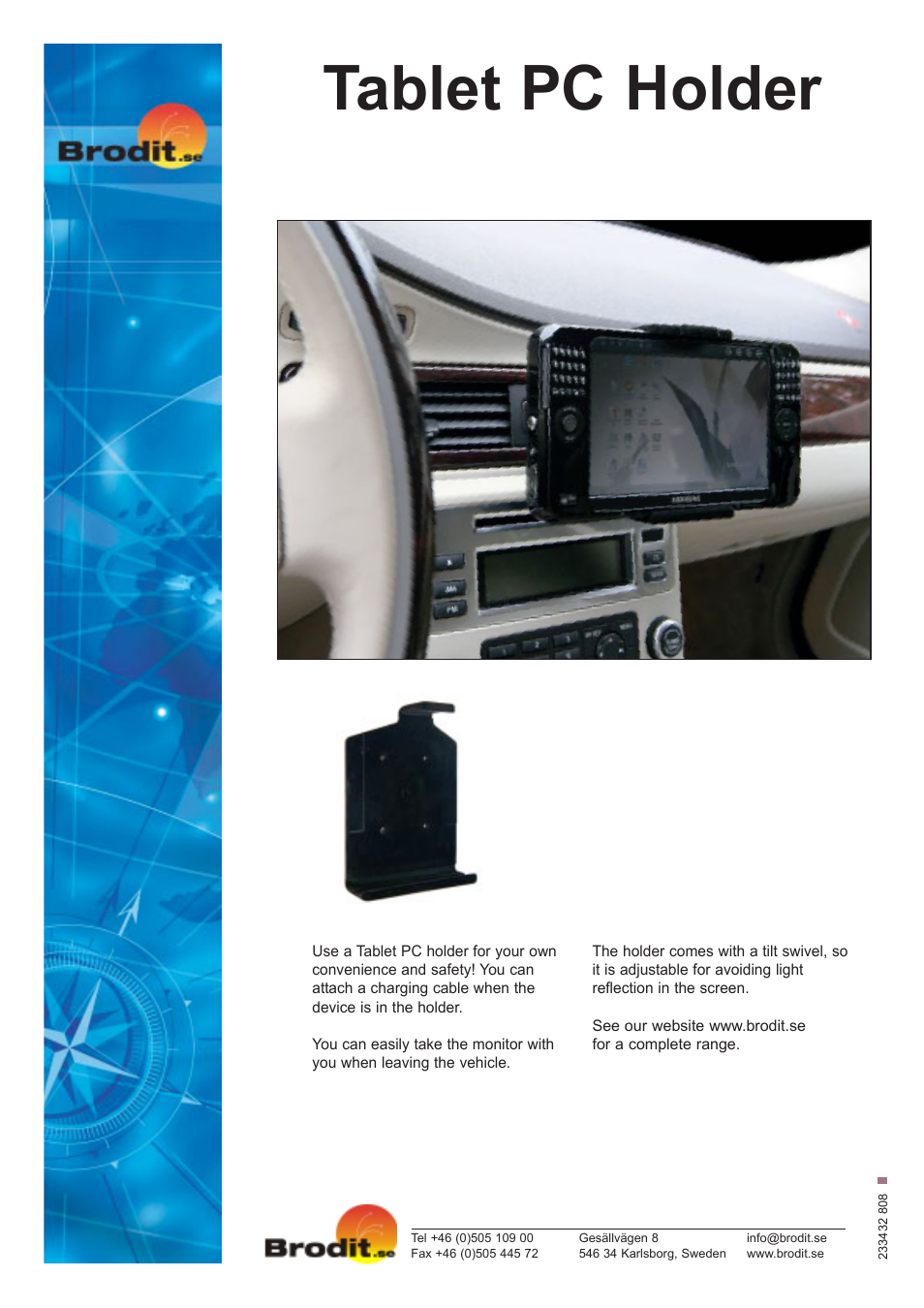 Brodit Tablet PC Holder User Manual | 1 page
