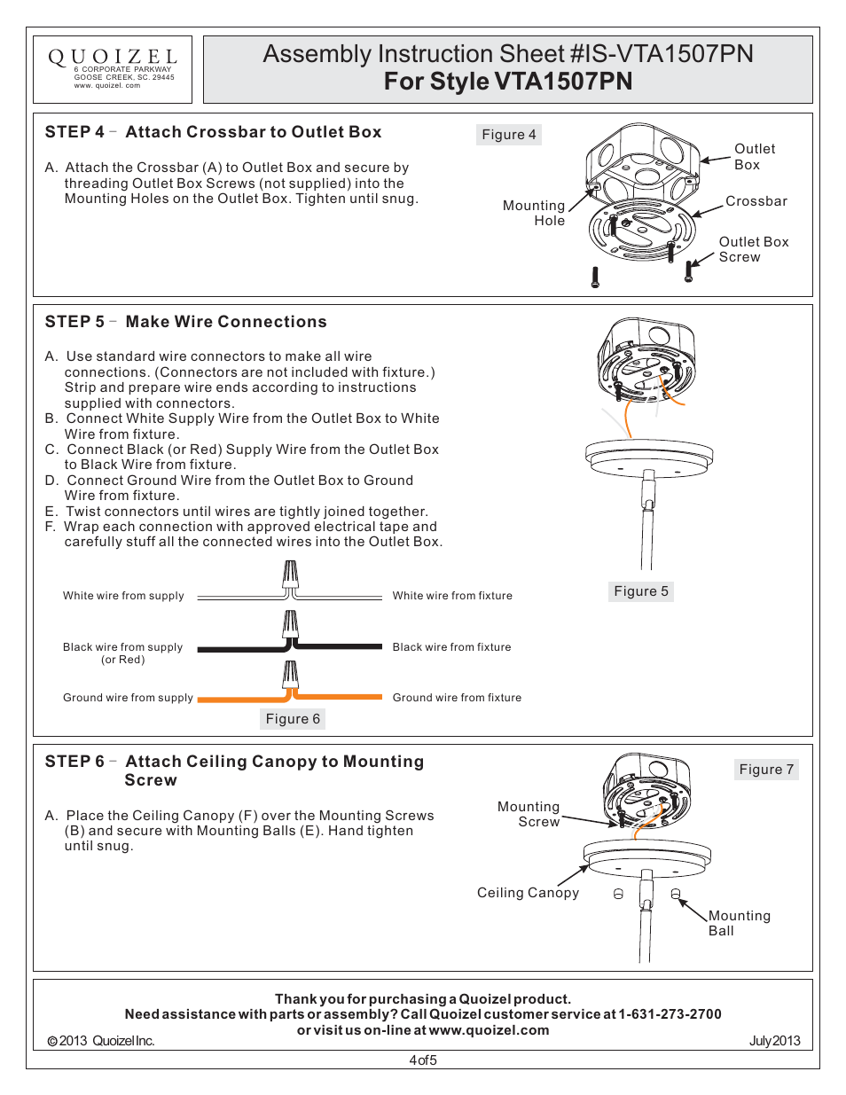 Quoizel VTA1507PN Ventura User Manual | Page 4 / 5