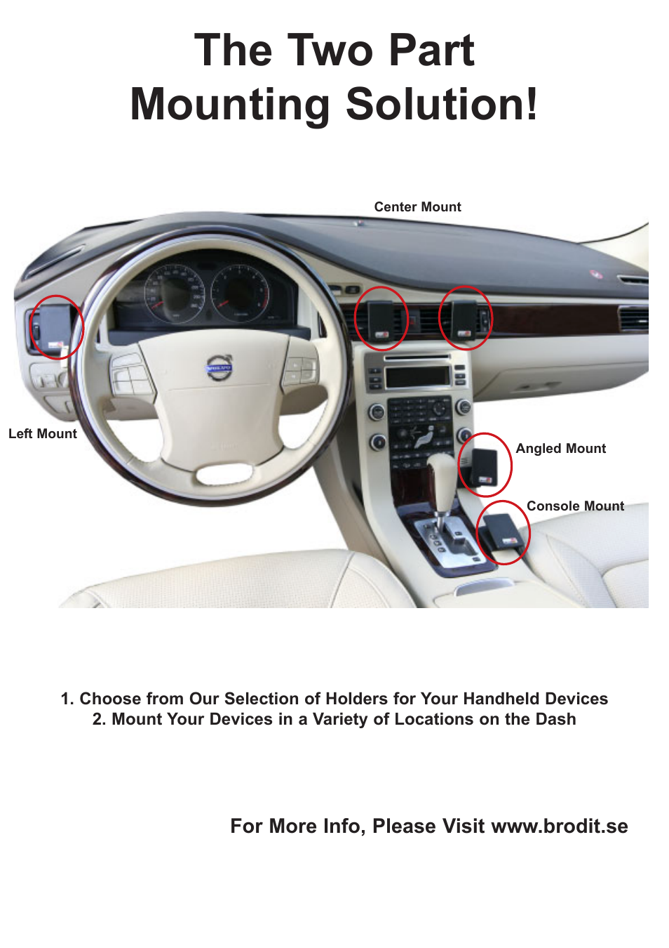 The two part mounting solution | Brodit Vehicle Device Mount User Manual | Page 2 / 4