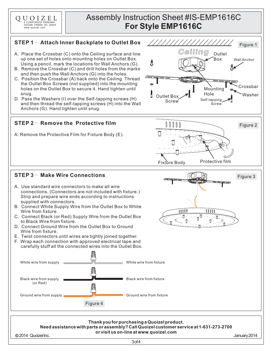 Ceiling | Quoizel EMP1616C Empress User Manual | Page 3 / 4