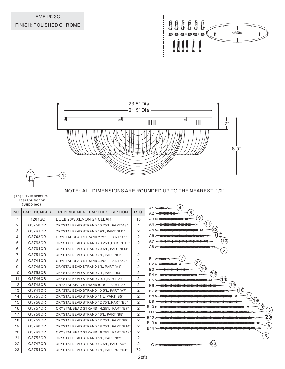 Quoizel EMP1623C Empress User Manual | Page 2 / 8