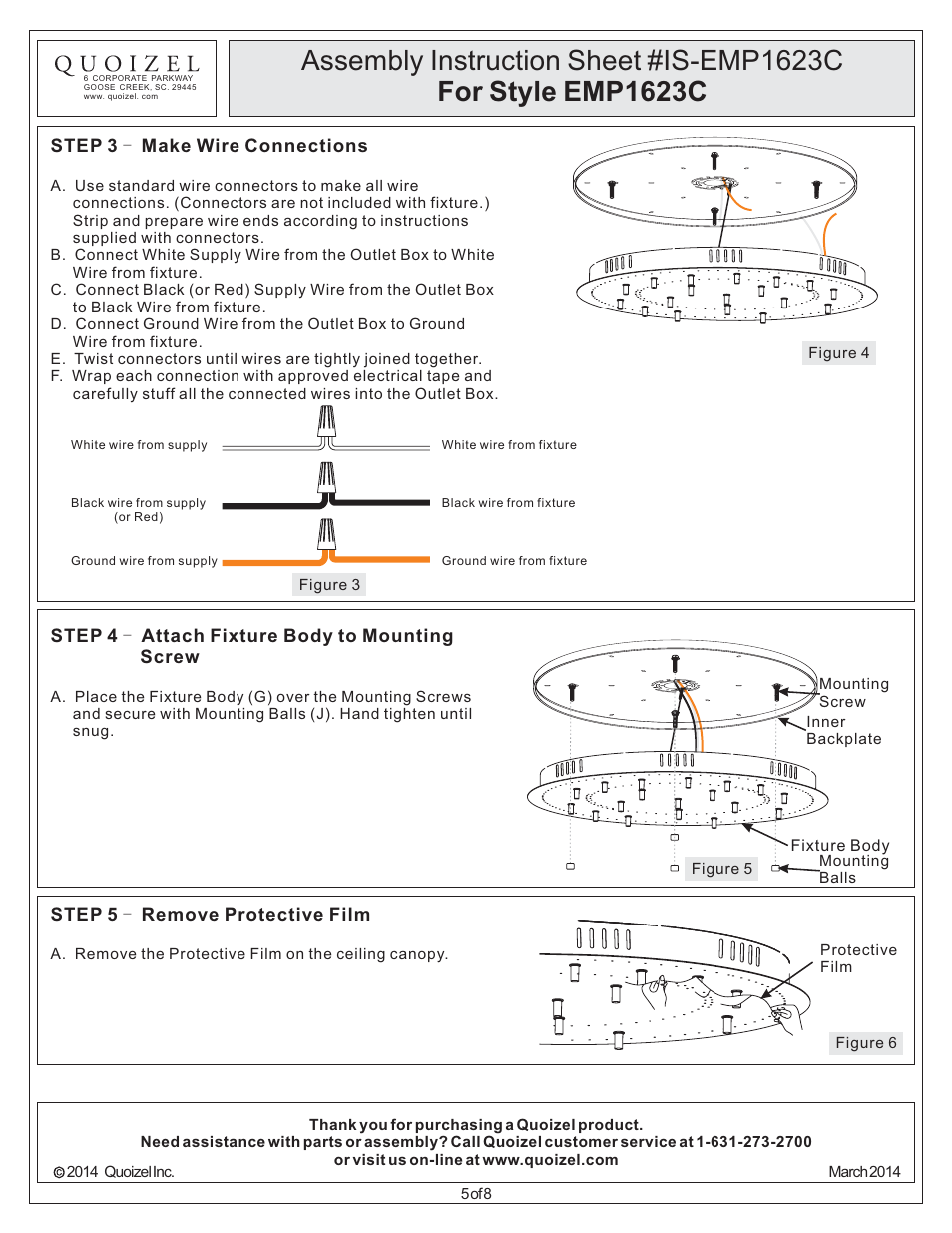 Quoizel EMP1623C Empress User Manual | Page 5 / 8