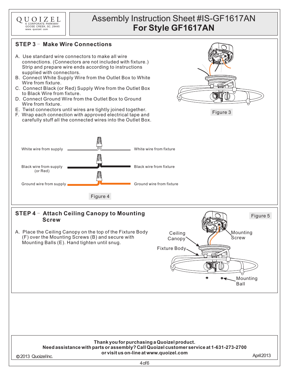 Quoizel GF1617AN Griffin User Manual | Page 4 / 6