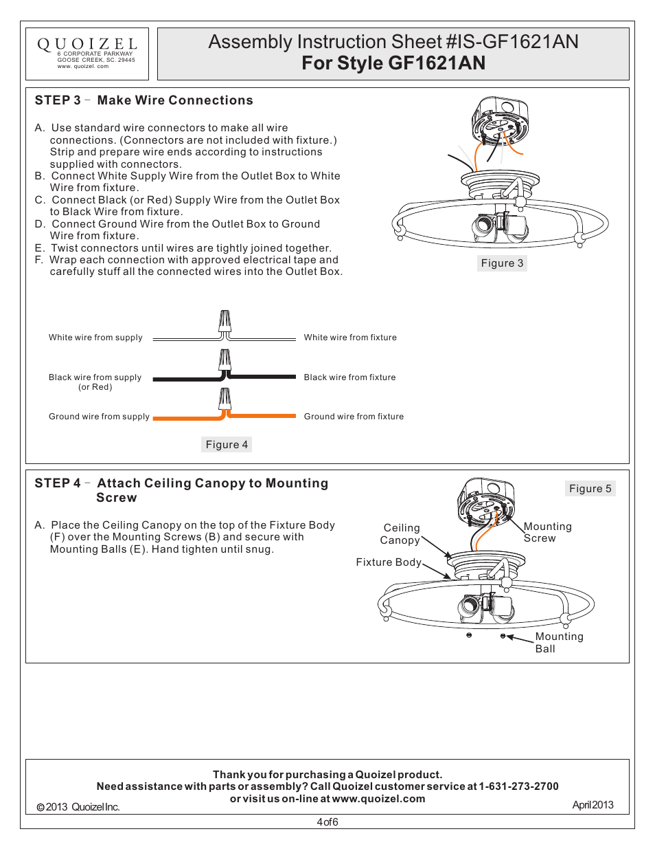 Quoizel GF1621AN Griffin User Manual | Page 4 / 6