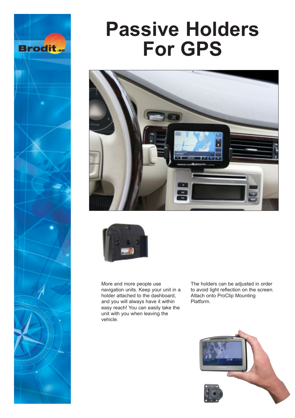 Brodit Passive Holders User Manual | 2 pages