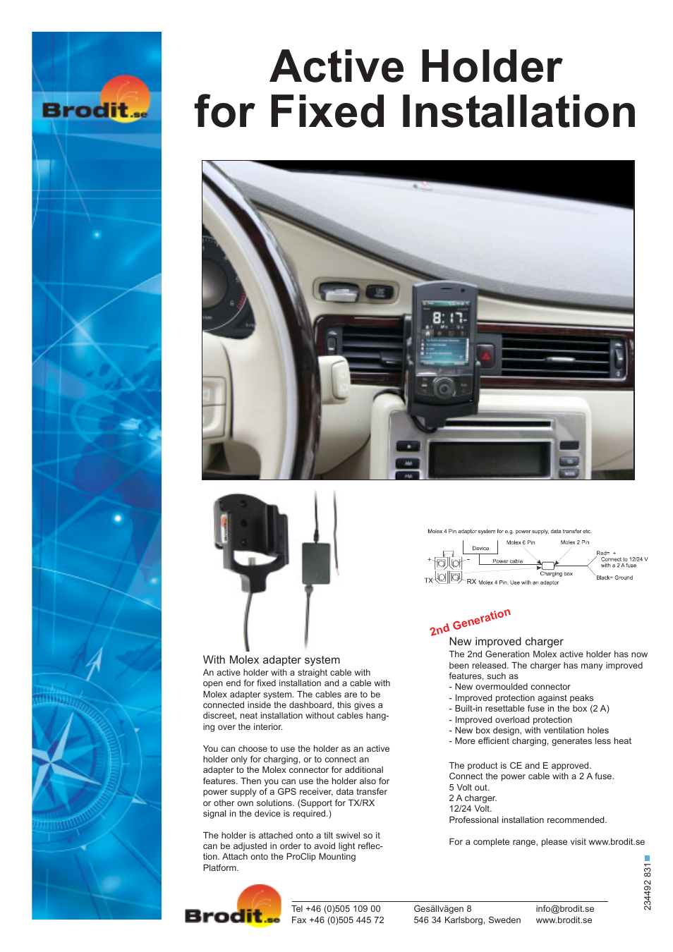 Brodit Molex Active Holder User Manual | 1 page