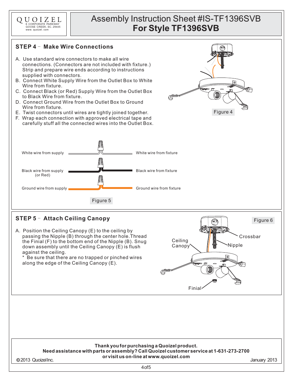 Quoizel TF1396SVB Tiffany User Manual | Page 4 / 5