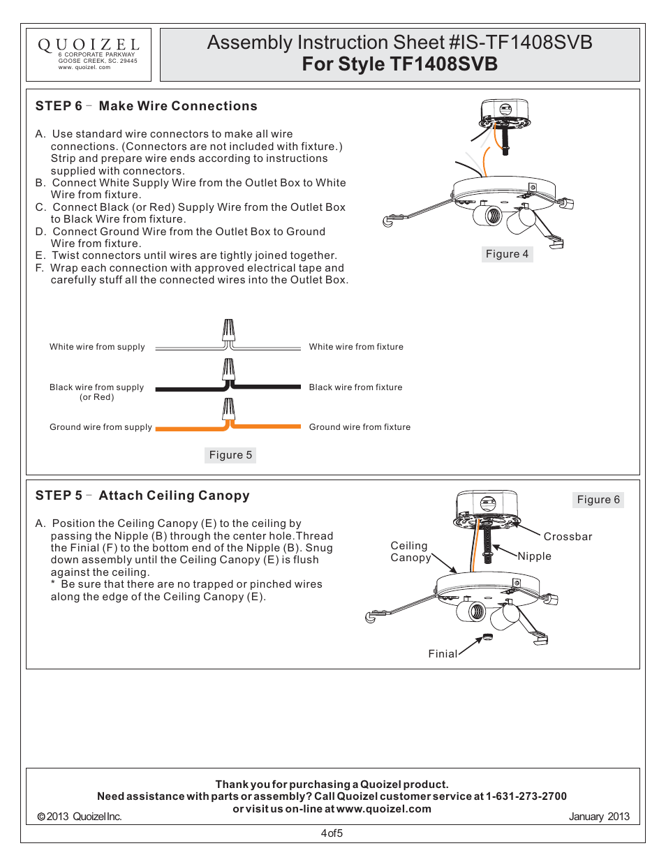 Quoizel TF1408SVB Tiffany User Manual | Page 4 / 5