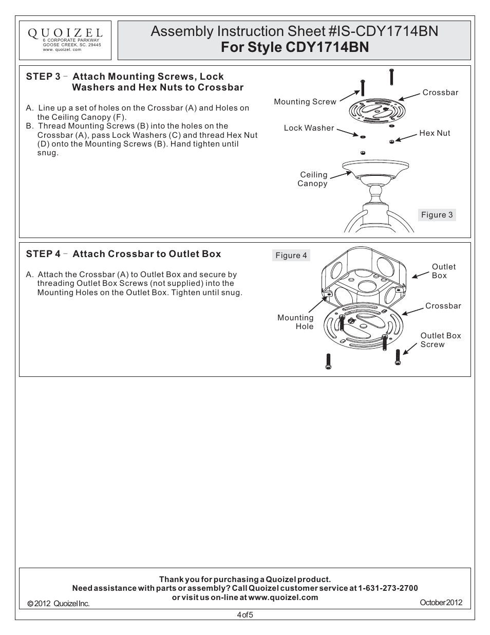Quoizel CDY1714BN Cody User Manual | Page 4 / 5