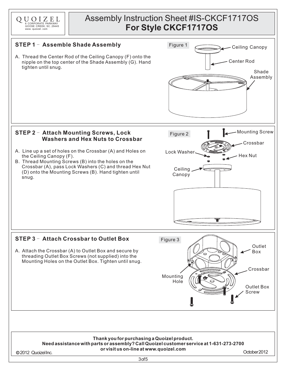 Quoizel CKCF1717OS Confetti User Manual | Page 3 / 5