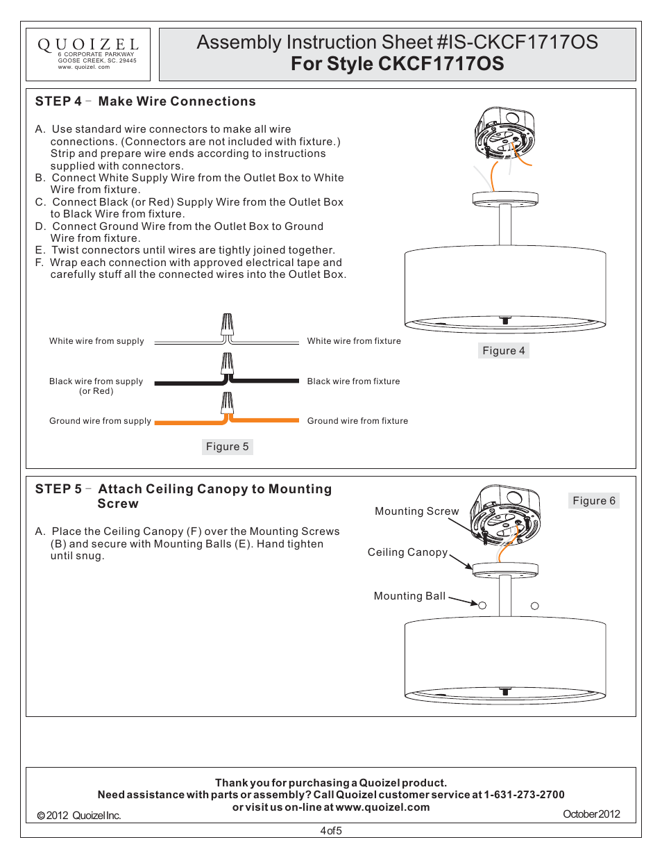Quoizel CKCF1717OS Confetti User Manual | Page 4 / 5