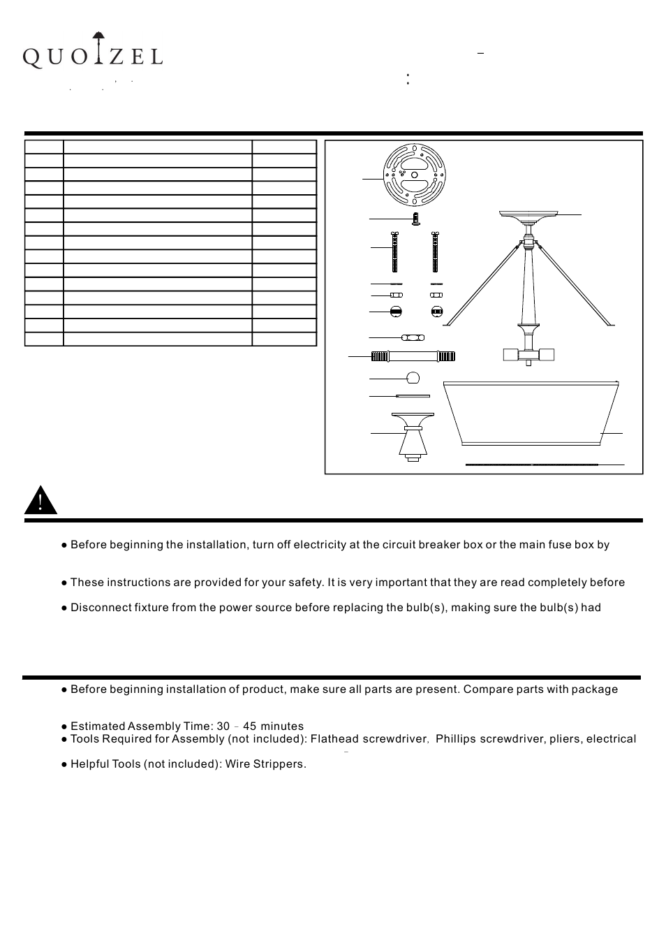 Quoizel DX1718C Deluxe User Manual | 3 pages
