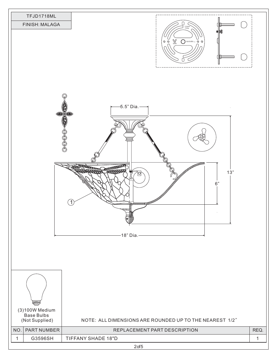 Quoizel TFJD1718ML Jewel Dragonfly User Manual | Page 2 / 5