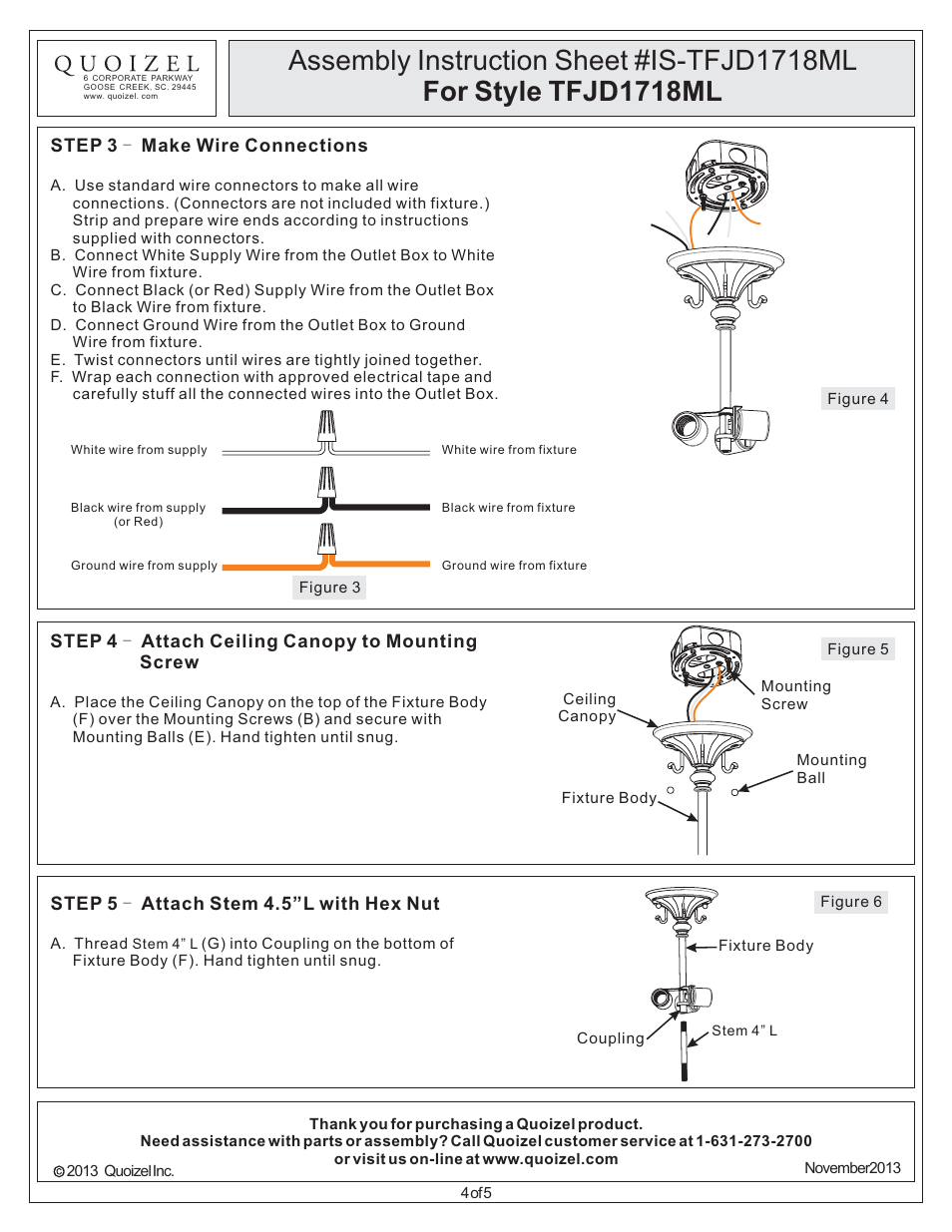 Quoizel TFJD1718ML Jewel Dragonfly User Manual | Page 4 / 5