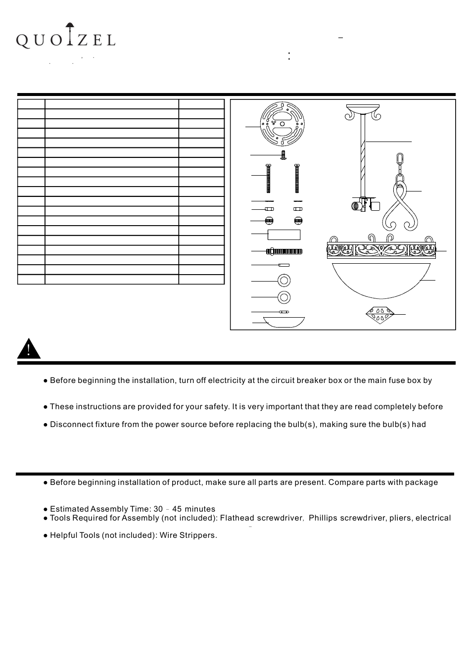 Quoizel LP1717IB La Parra User Manual | 3 pages