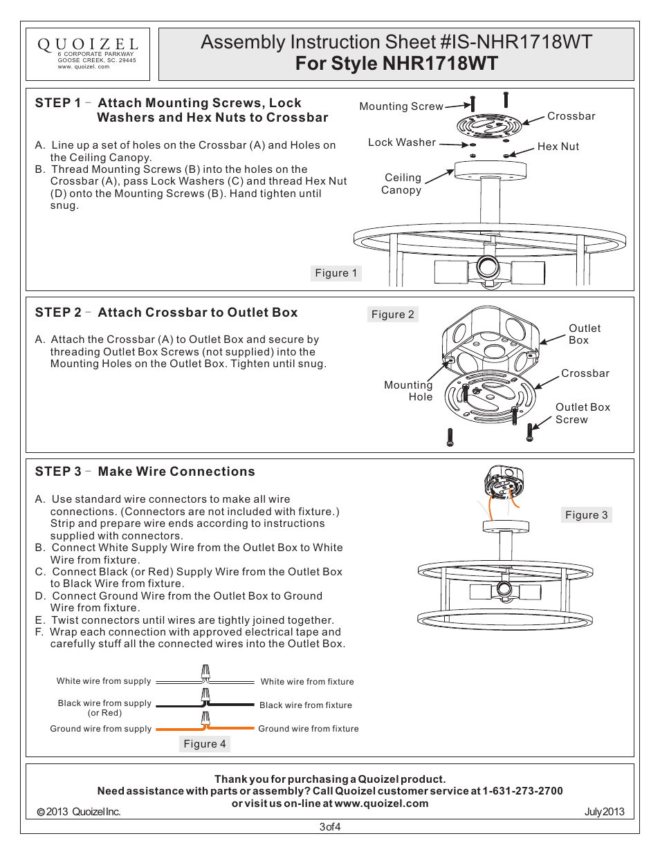 Quoizel NHR1718WT New Harbor User Manual | Page 3 / 4