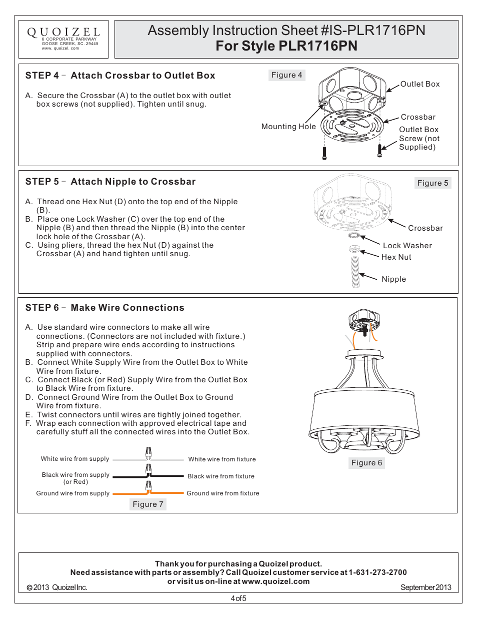 Quoizel PLR1716PN Palmer User Manual | Page 4 / 5