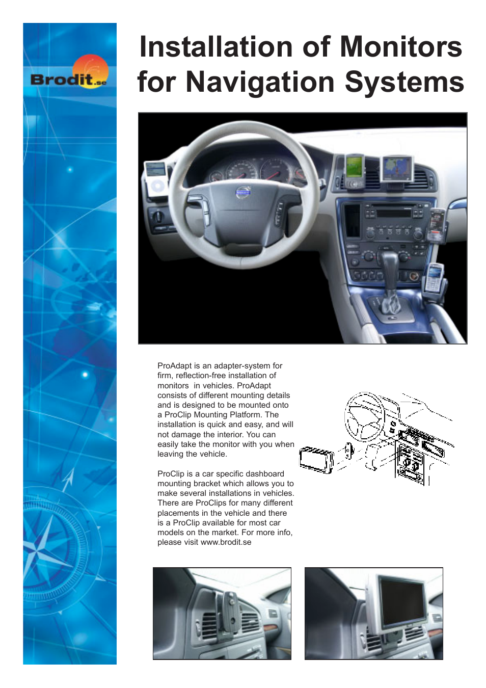 Brodit Monitor for Navigation System User Manual | 2 pages