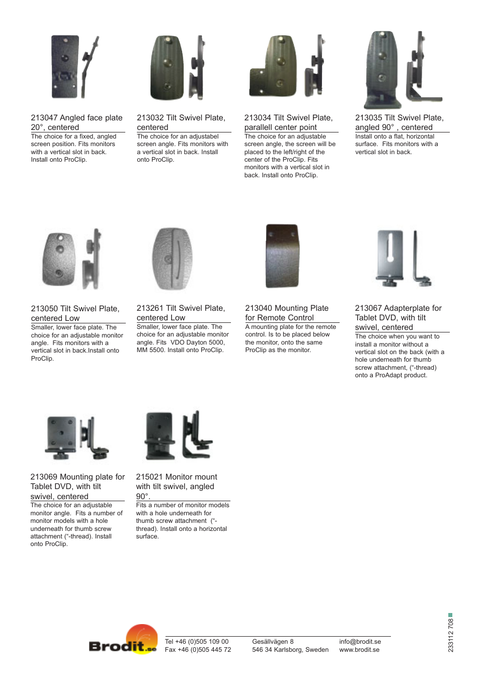 Brodit Monitor for Navigation System User Manual | Page 2 / 2