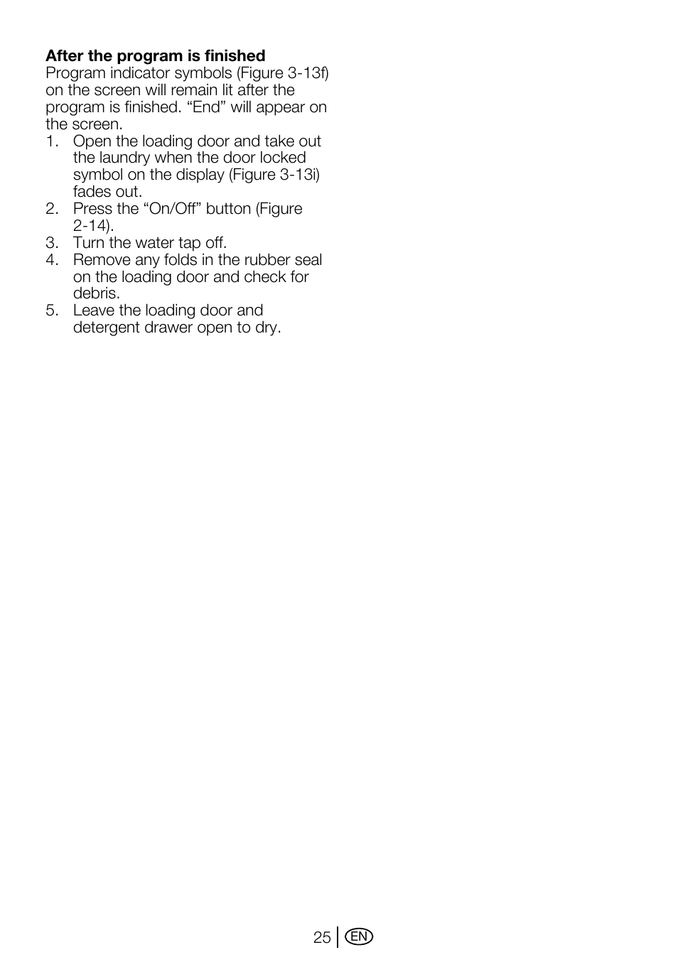 Beko WMA 657 S User Manual | Page 25 / 36