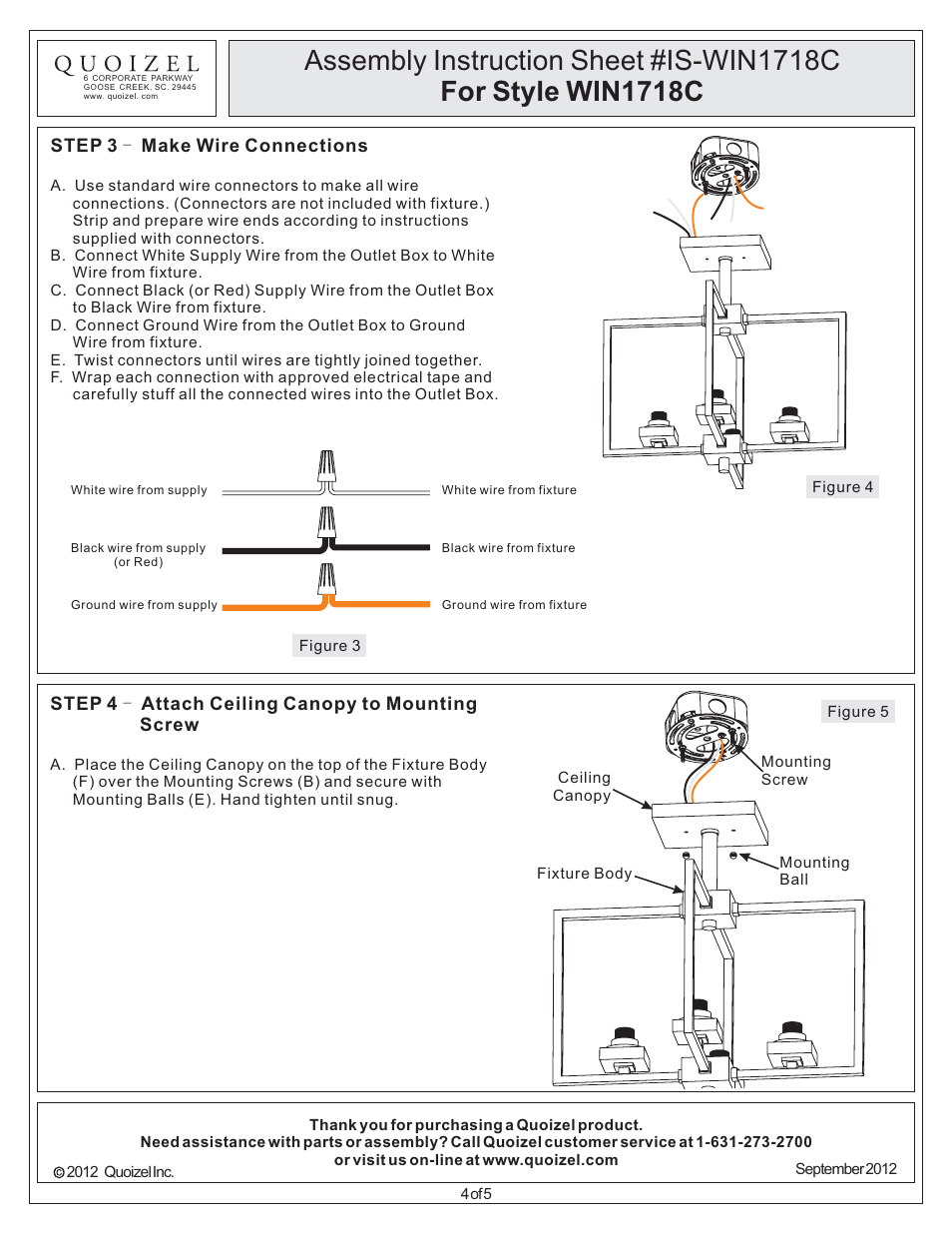 Quoizel WIN1718C Wain User Manual | Page 4 / 5