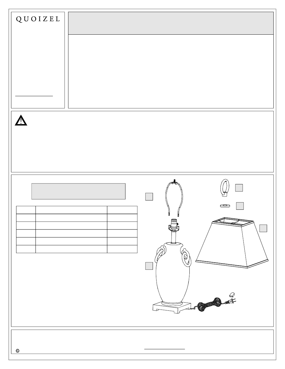 Quoizel CKAM1732T Amphora User Manual | 3 pages