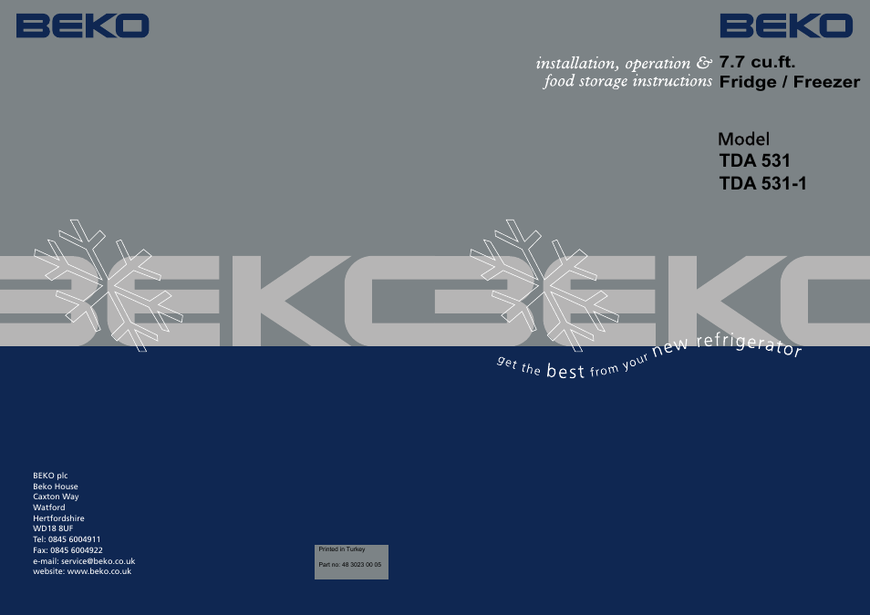 Beko TDA 531 User Manual | 11 pages