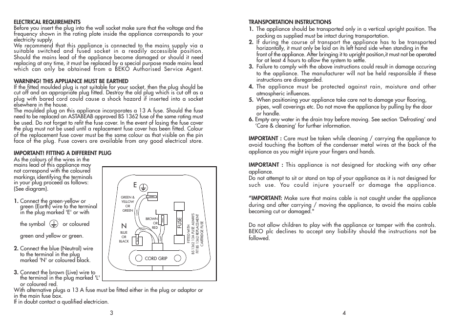 Beko TDA 531 User Manual | Page 3 / 11